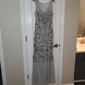 JS Collection Grey Silver Sequined Gown